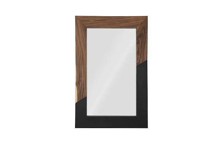 Phillips Collection Geometry Wood Mirror in Natural/Black TH105234
