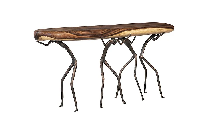 Phillips Collection Atlas Console Table in Natural Finish/Metal TH106036