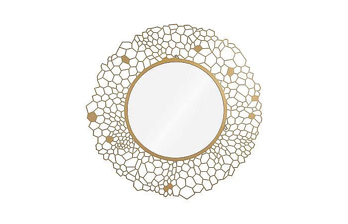 Phillips Collection Round Honeycomb Mirror in Brass TH107115
