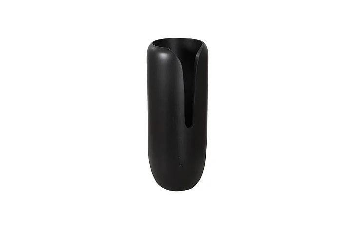Phillips Collection Medium Interval Wood Vase in Black TH107163
