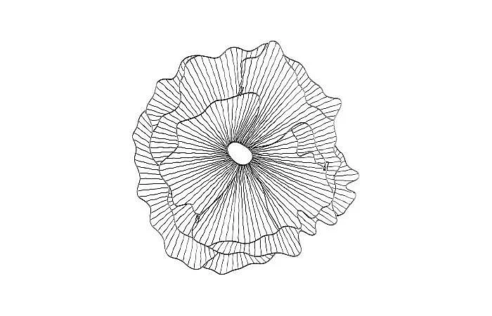 Phillips Collection Poppy Flower Wall Art Small in Silver and Black TH108864
