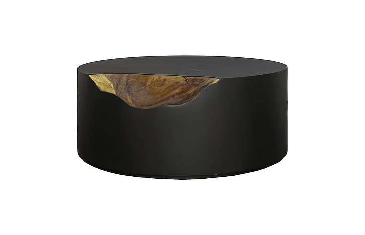 Phillips Collection Round Cornered Coffee Table in Black TH110324