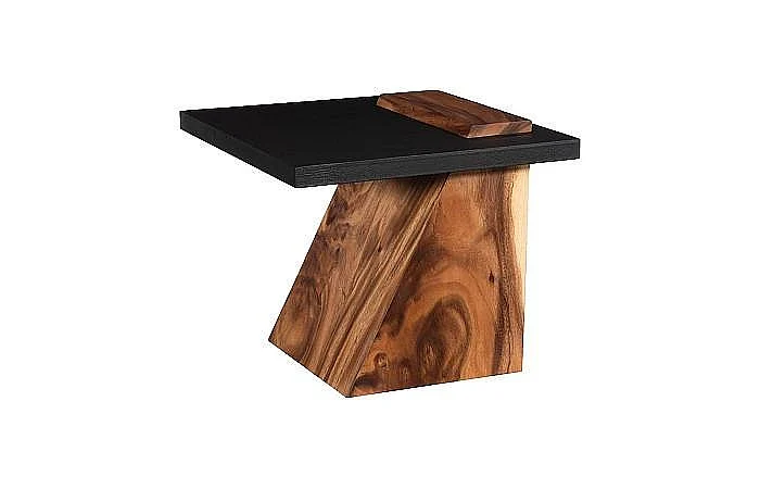Phillips Collection Slant Side Table in Natural and Black TH113553