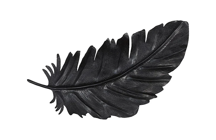 Phillips Collection Feather Wall Decor, Black, Metal, SM TH119778