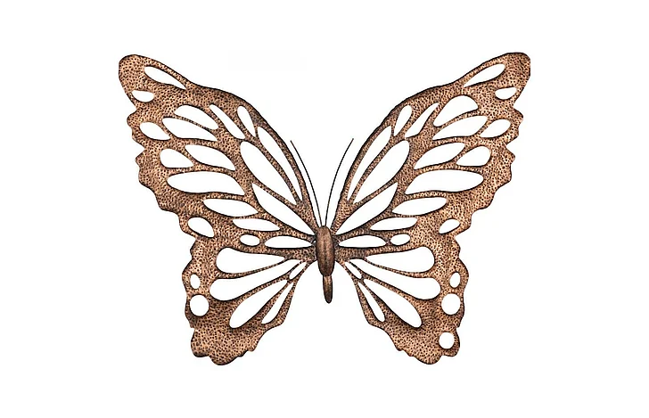 Phillips Collection Butterfly Wall Art, LG, Copper/Black, Metal TH119781