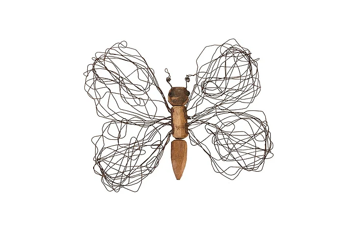 Phillips Collection Medium Wire Wing Butterfly Wall Art in Natural TH76840