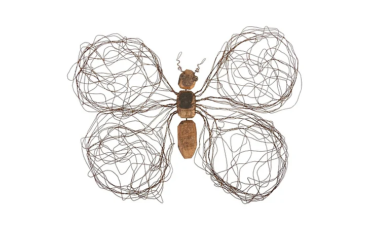 Phillips Collection Large Wire Wing Butterfly Wall Art in Natural TH76841