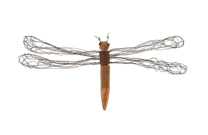 Phillips Collection Large Wire Wing Dragonfly Wall Art in Natural TH76844