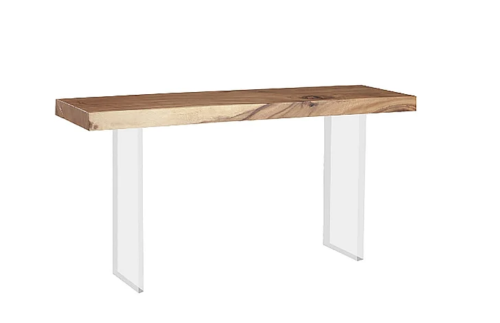 Phillips Floating Console Table in Clear/Brown TH77243
