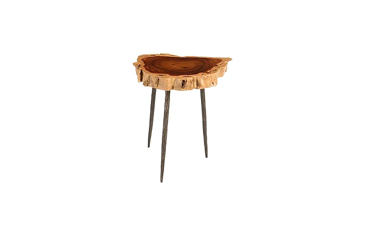 Phillips Collection Makha Burled Wood Side Table in Natural TH81211