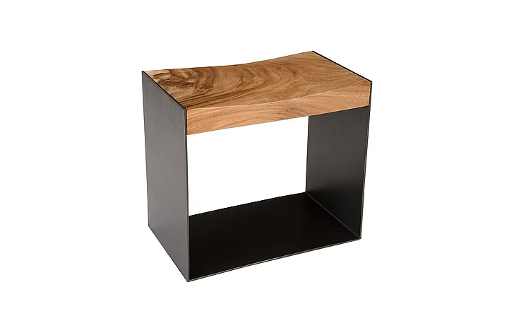 Phillips Collection Iron Frame Stool in Natural TH81408