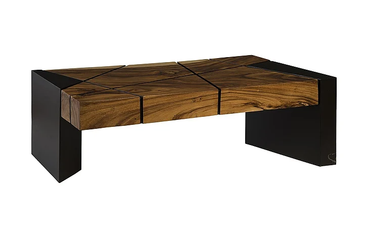 Phillips Collection Criss Cross Coffee Table in Natural/Black TH84117