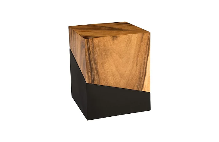 Phillips Collection Geometry Stool in Natural/Black TH84123