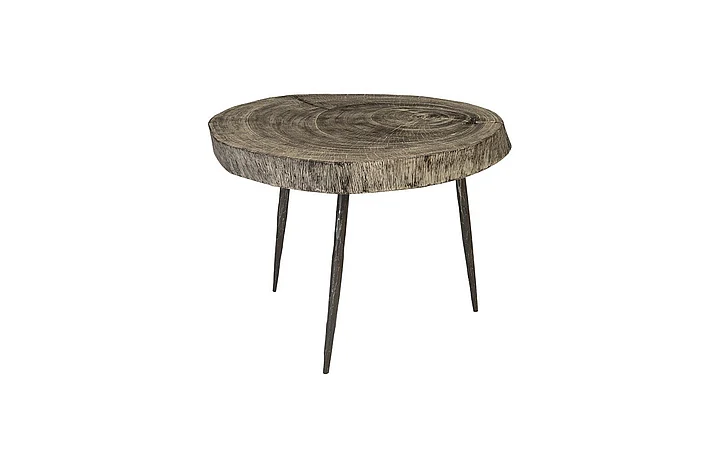 Phillips Collection Crosscut Side Table in Gray Stone TH85174