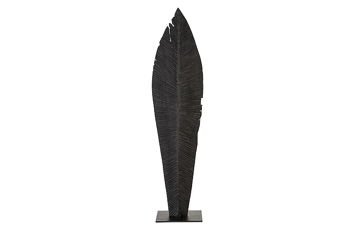 Phillips Collection Large Carved Leaf Sculpture in Black TH89171