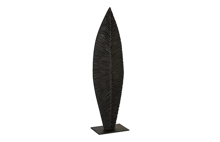 Phillips Collection Medium Carved Leaf Sculpture in Black TH89172