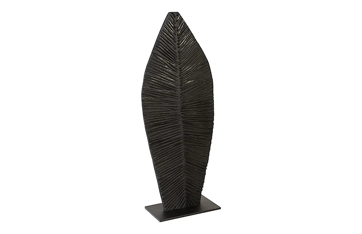 Phillips Collection Small Carved Leaf Sculpture in Black TH89173