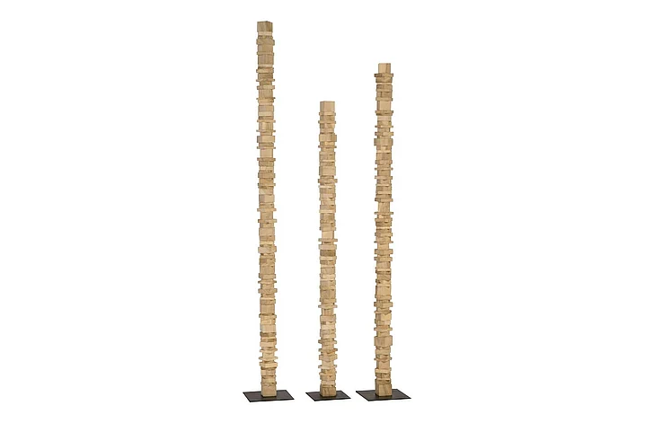Phillips Collection Stacked Wood Floor Sculpture Set in Bleached TH89174