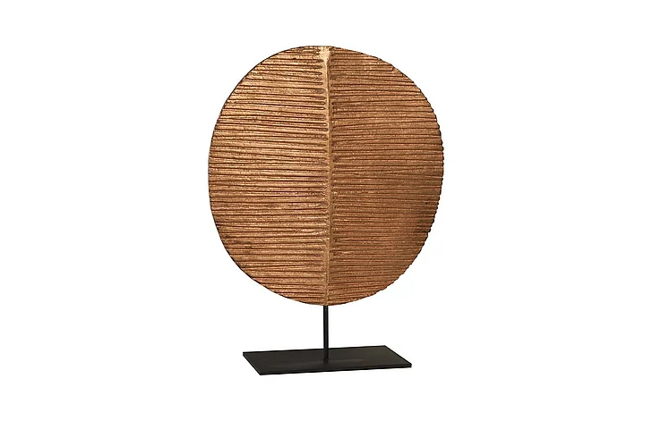 Phillips Collection Large Round Carved Leaf Sculpture in Copper TH89179