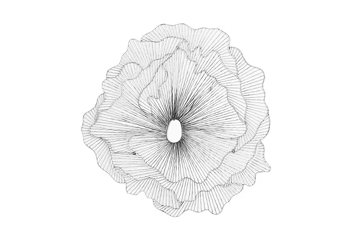 Phillips Collection Poppy Flower Large Wall Art in Antique Silver TH95111