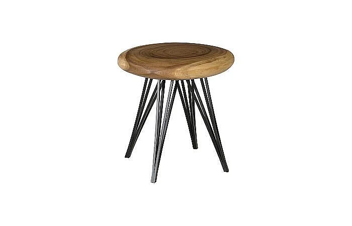 Phillips Collection String Stool on Black Metal Legs in Natural TH95435