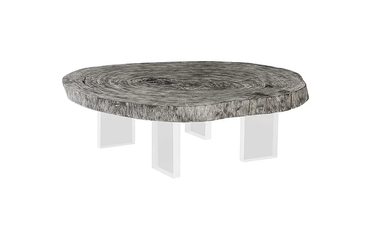 Phillips Collection Floating Coffee Table on Acrylic Legs in Gray Stone TH97528