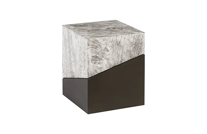 Phillips Collection Geometry Stool in Gray Stone TH97553