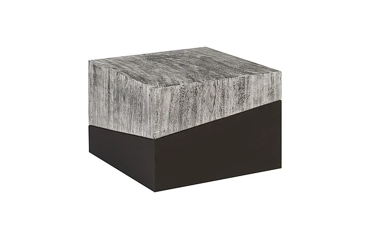 Phillips Collection Geometry Square Coffee Table in Gray Stone TH97555