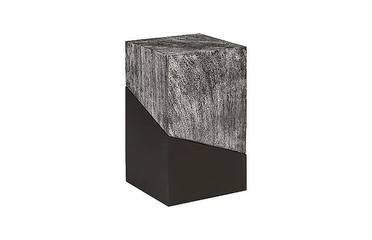 Phillips Geometry Medium Side Table in Gray Stone TH97559