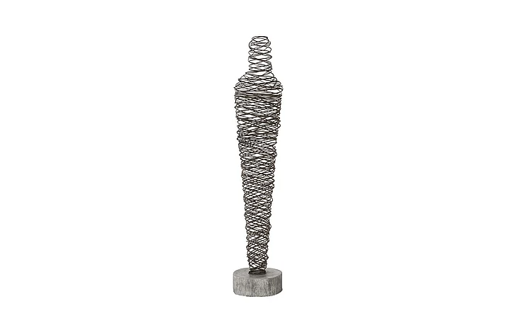 Phillips Collection Small Abstract Wire Man Floor Sculpture in Gray Stone TH97698
