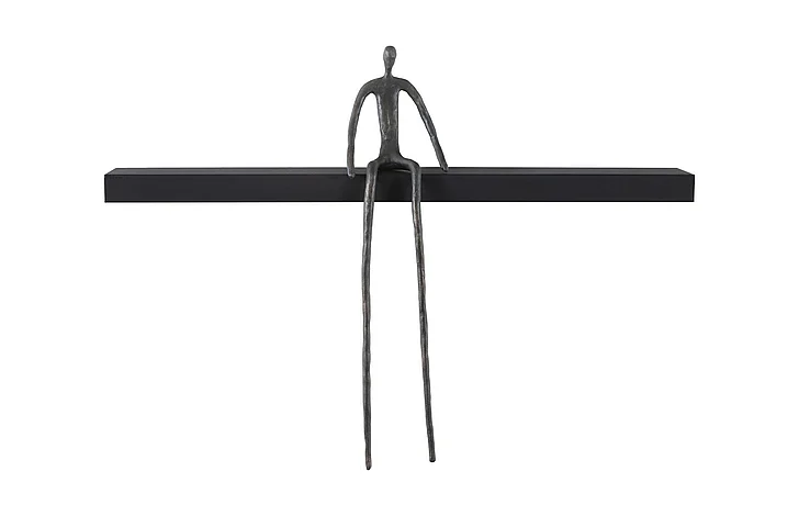 Phillips Collection Long Moveable Sitting Man Shelf in Bronze/Black TH99991