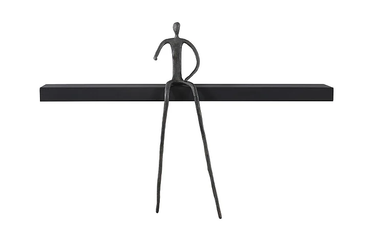 Phillips Collection Long Moveable Pointing Man Shelf in Bronze/Black TH99992