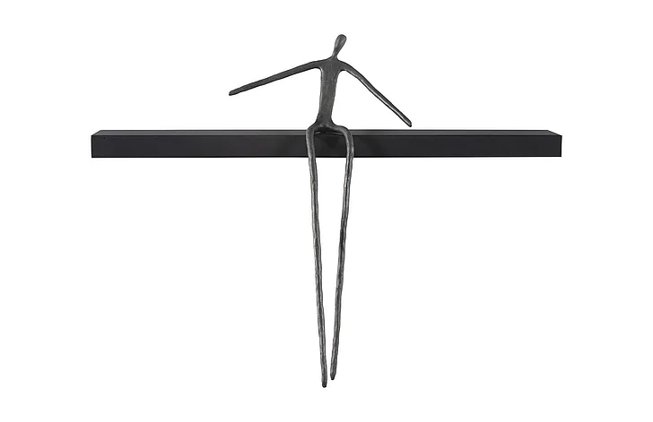 Phillips Collection Long Moveable Leaning Man Shelf in Bronze/Black TH99993