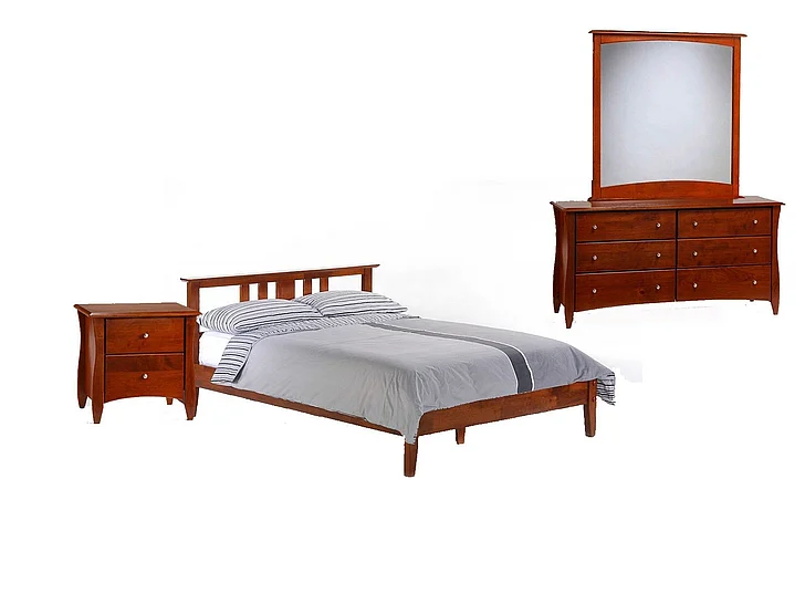 Night & Day Thyme 4pc Platform Bedroom Set in Cherry
