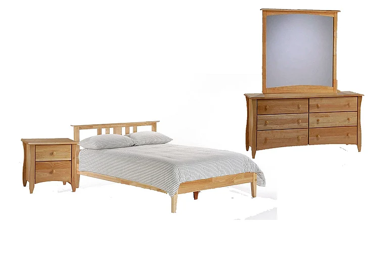 Night & Day Thyme 4pc Platform Bedroom Set in Natural