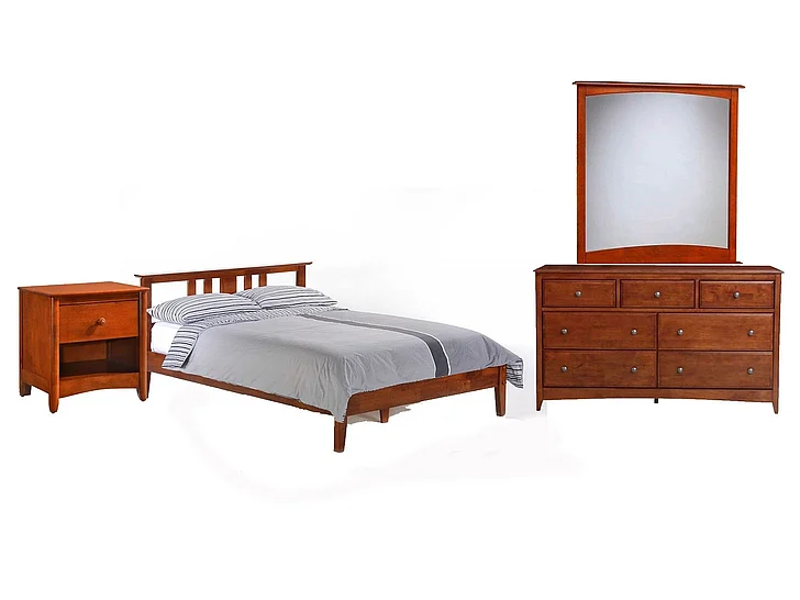 Night & Day Thyme 4pc Platform Bedroom Set in Cherry