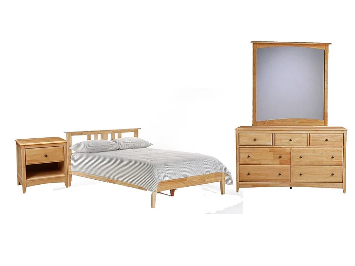 Night & Day Thyme 4pc Platform Bedroom Set in Natural