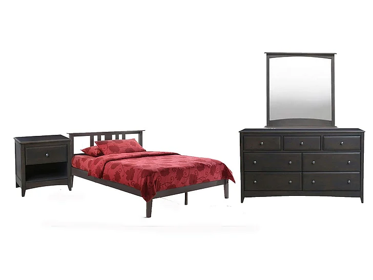 Night & Day Thyme 4pc Platform Bedroom Set in Stonewash