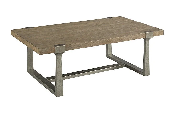 Hammary Hamilton Timber Forge Rectangular Coffee Table in Light Brown 054-910 CLOSEOUT