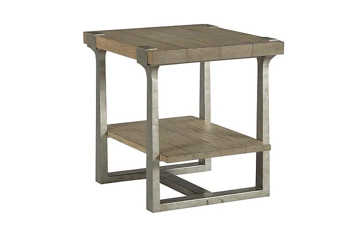 Hammary Hamilton Timber Forge Rectangular End Table in Light Brown 054-915 CLOSEOUT