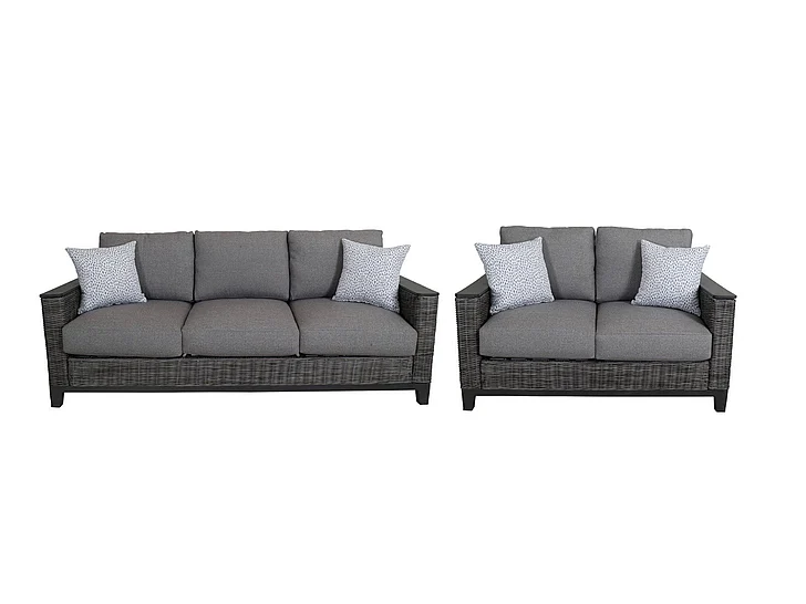 South Sea Outdoor Timberline 2pc Living Room Set in Platinum