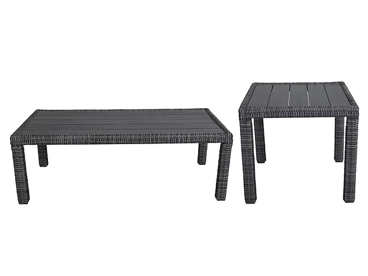 South Sea Outdoor Timberline 2pc Occasional Living Room Set in Platinum