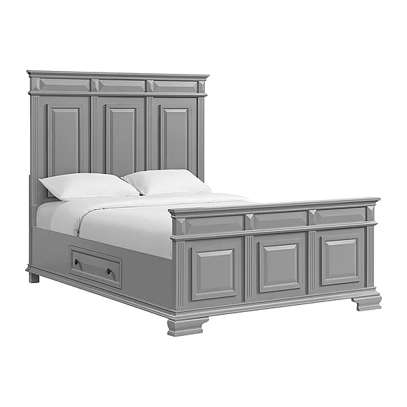 Elements International Titleist Queen Storage Bed in Grey B-10980-3-QBAR