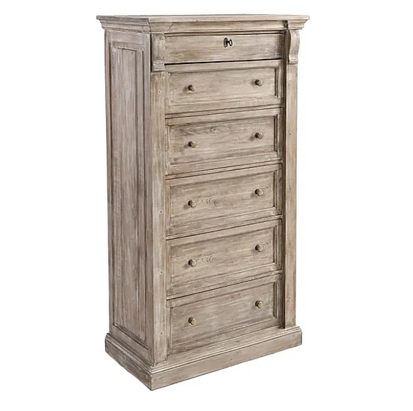 Classic Home Adelaide 6 Drawer Chest in Natural White Wash 52010664