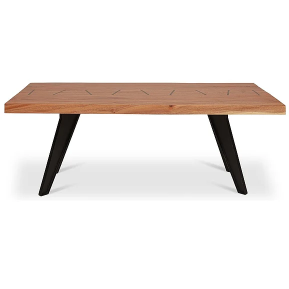 Urbia Naturals Cross Dining Table - Black Legs - Natural Chamcha Top TN-TB1088 CLOSEOUT