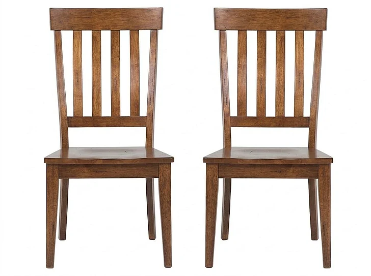 Toluca Slat Back Side Chair in Rustic Amber (Set of 2) TOLRA235K