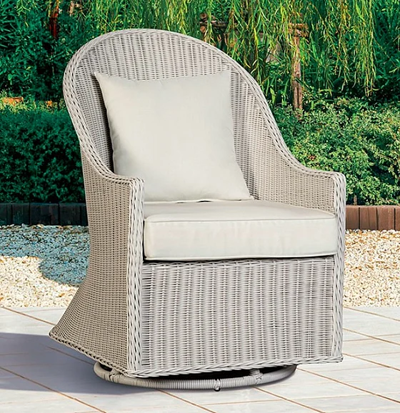 Furniture of America Tomohon Swivel Wicker Chair in White LA-A026NT-CH