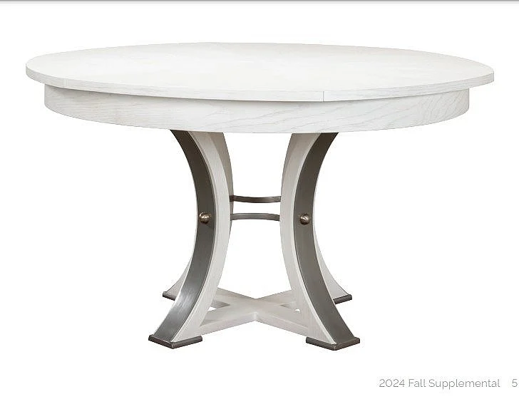 Sarreid Jupe Tower Large Dining Table in Working White 54225-WW