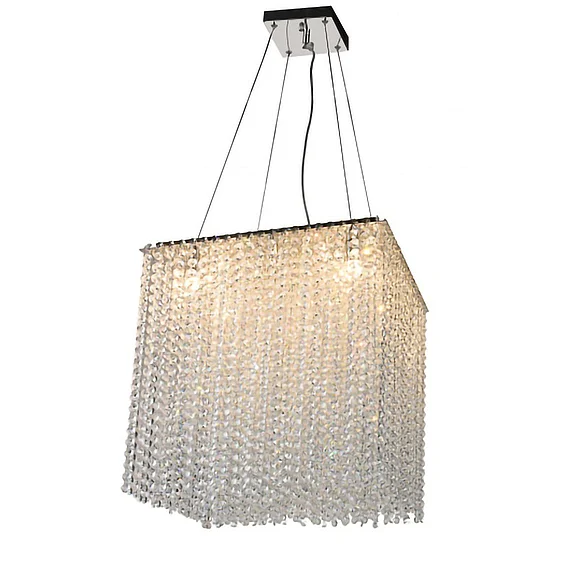 Bethel Clear Draped Crystal Square Box Chandelier TR15