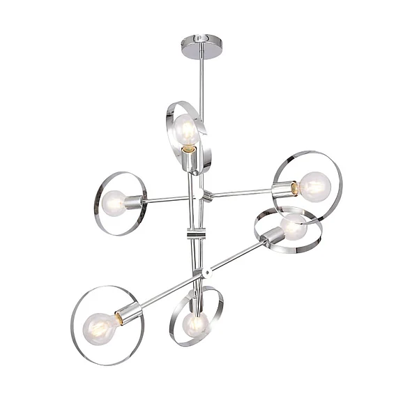 Bethel Chrome Pipe Arm Ceiling Fixture TR70C24CH